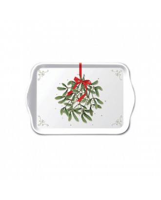 Tava pentru servire, 13x21 cm, Mistletoe with Bow - AMBIENTE